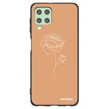 Picasee Μαύρη θήκη σιλικόνης για Samsung Galaxy A22 A225F 4G - Peonies