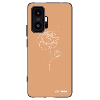 Picasee Μαύρη θήκη σιλικόνης για Xiaomi 11T - Peonies