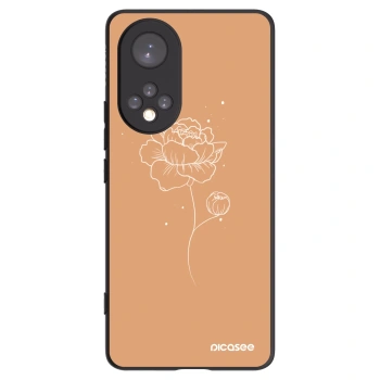 Picasee Μαύρη θήκη σιλικόνης για Honor 50 5G - Peonies