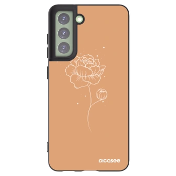 Picasee Μαύρη θήκη σιλικόνης για Samsung Galaxy S21 FE 5G - Peonies