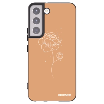 Picasee Μαύρη θήκη σιλικόνης για Samsung Galaxy S22 5G - Peonies