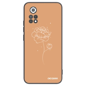 Picasee Μαύρη θήκη σιλικόνης για Xiaomi Poco X4 Pro 5G - Peonies