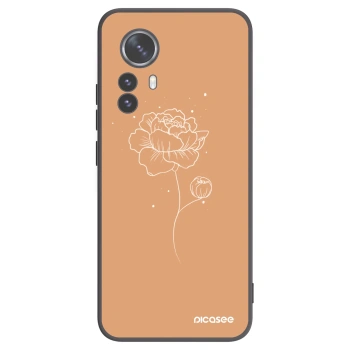 Picasee Μαύρη θήκη σιλικόνης για Xiaomi 12 Pro - Peonies