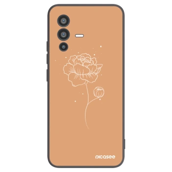 Picasee Μαύρη θήκη σιλικόνης για Vivo V23 5G - Peonies