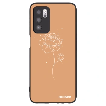 Picasee Μαύρη θήκη σιλικόνης για OPPO A16 - Peonies