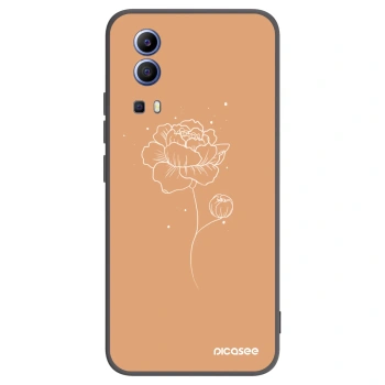 Picasee Μαύρη θήκη σιλικόνης για Vivo Y52 5G - Peonies