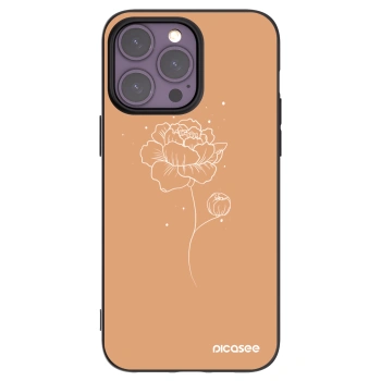 Picasee Μαύρη θήκη σιλικόνης για Apple iPhone 14 Pro Max - Peonies