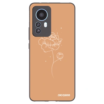 Picasee Μαύρη θήκη σιλικόνης για Xiaomi 12T - Peonies