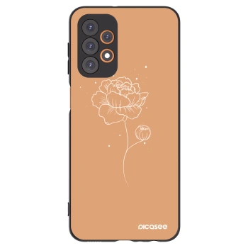 Picasee Μαύρη θήκη σιλικόνης για Samsung Galaxy A23 A236B 5G - Peonies