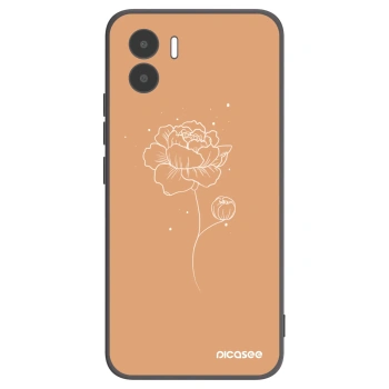 Picasee Μαύρη θήκη σιλικόνης για Xiaomi Redmi A1 - Peonies