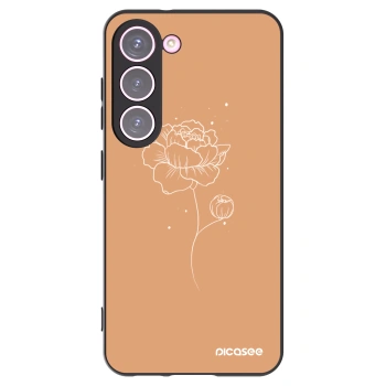 Picasee Μαύρη θήκη σιλικόνης για Samsung Galaxy S23 5G - Peonies