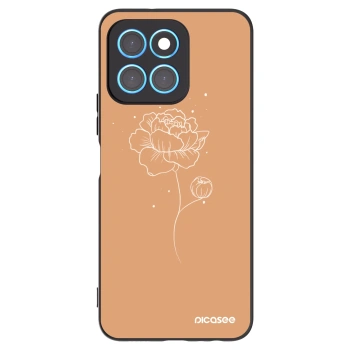 Picasee Μαύρη θήκη σιλικόνης για Honor X8 5G - Peonies