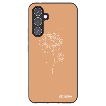 Picasee Μαύρη θήκη σιλικόνης για Samsung Galaxy A54 5G A546B - Peonies