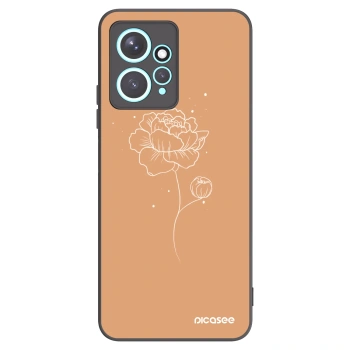 Picasee Μαύρη θήκη σιλικόνης για Xiaomi Redmi Note 12 4G - Peonies