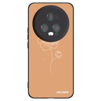 Picasee Μαύρη θήκη σιλικόνης για Honor Magic5 Pro - Peonies