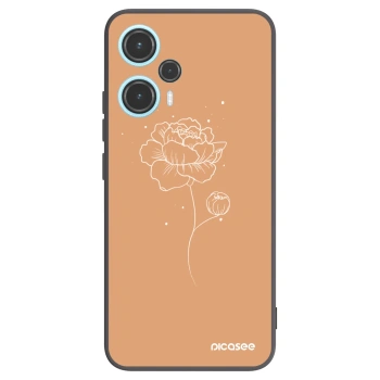 Picasee Μαύρη θήκη σιλικόνης για Xiaomi Poco F5 - Peonies