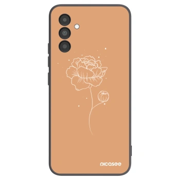 Picasee Μαύρη θήκη σιλικόνης για Samsung Galaxy A04s A047F - Peonies