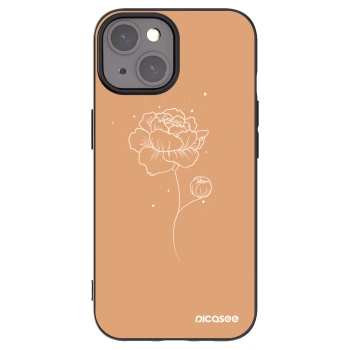 Picasee Μαύρη θήκη σιλικόνης για Apple iPhone 15 - Peonies