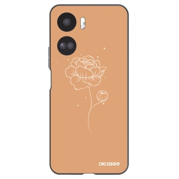 Picasee Μαύρη θήκη σιλικόνης για Honor 90 Lite 5G - Peonies
