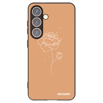 Picasee Μαύρη θήκη σιλικόνης για Samsung Galaxy S24 S921B 5G - Peonies