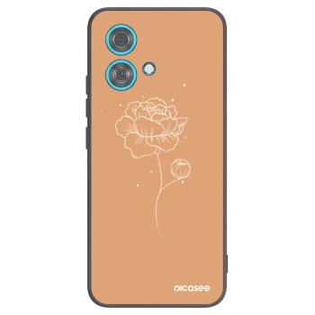 Picasee Μαύρη θήκη σιλικόνης για Motorola Edge 40 Neo - Peonies