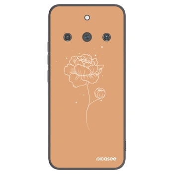 Picasee Μαύρη θήκη σιλικόνης για Realme 11 Pro+ - Peonies