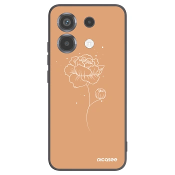 Picasee Μαύρη θήκη σιλικόνης για Xiaomi Poco X6 - Peonies