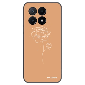 Picasee Μαύρη θήκη σιλικόνης για Xiaomi Poco X6 Pro - Peonies
