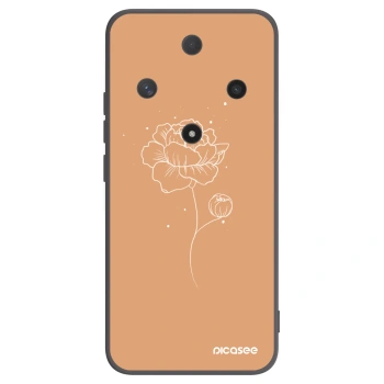 Picasee Μαύρη θήκη σιλικόνης για Honor Magic6 Lite 5G - Peonies