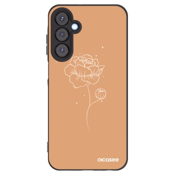 Picasee Μαύρη θήκη σιλικόνης για Samsung Galaxy A25 A256B 5G - Peonies