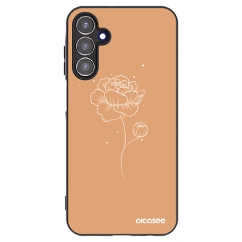 Picasee Μαύρη θήκη σιλικόνης για Samsung Galaxy A15 A156B 5G - Peonies