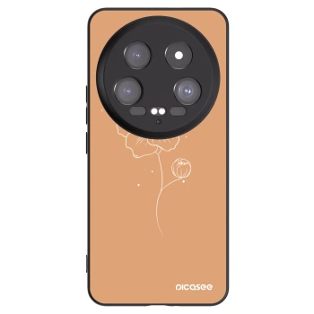 Picasee Μαύρη θήκη σιλικόνης για Xiaomi 14 Ultra - Peonies