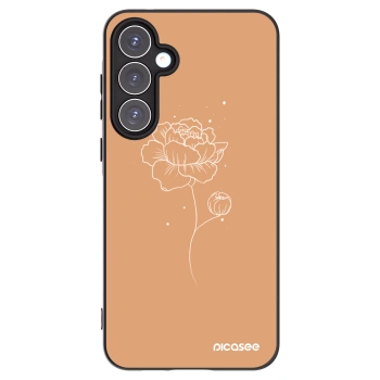 Picasee Μαύρη θήκη σιλικόνης για Samsung Galaxy A55 5G A556B - Peonies