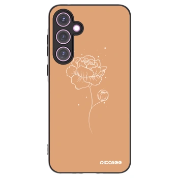 Picasee Μαύρη θήκη σιλικόνης για Samsung Galaxy A35 5G A356B - Peonies