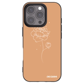 Picasee Μαύρη θήκη σιλικόνης για Apple iPhone 16 Pro - Peonies