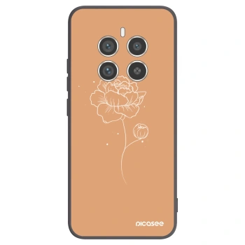 Picasee Μαύρη θήκη σιλικόνης για Realme 12 Pro 5G - Peonies