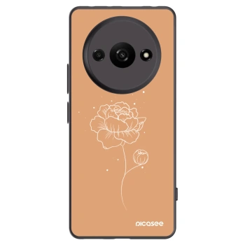 Picasee Μαύρη θήκη σιλικόνης για Xiaomi Redmi A3 - Peonies