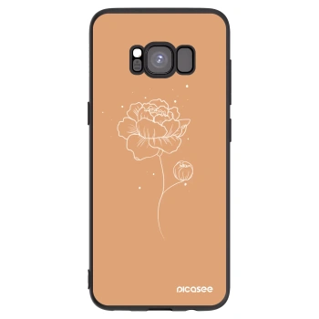 Picasee Μαύρη θήκη σιλικόνης για Samsung Galaxy S8 G950F - Peonies