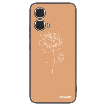Picasee Μαύρη θήκη σιλικόνης για Motorola Moto G85 - Peonies