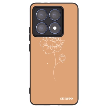 Picasee Μαύρη θήκη σιλικόνης για Xiaomi 14T Pro - Peonies