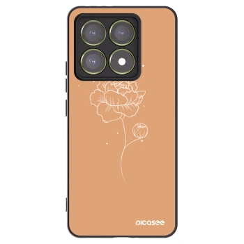 Picasee Μαύρη θήκη σιλικόνης για Xiaomi 14T - Peonies