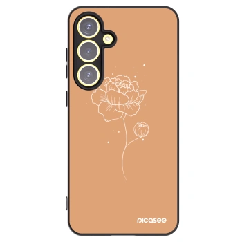 Picasee Μαύρη θήκη σιλικόνης για Samsung Galaxy S24 FE S721B - Peonies
