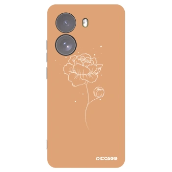 Picasee Μαύρη θήκη σιλικόνης για Xiaomi Poco X7 - Peonies