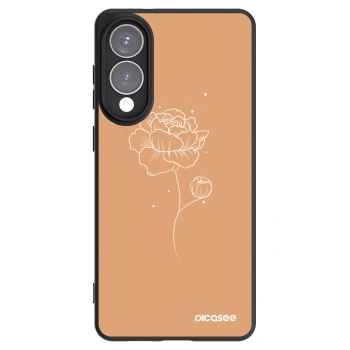 Picasee Μαύρη θήκη σιλικόνης για Samsung Galaxy S25 Edge 5G - Peonies