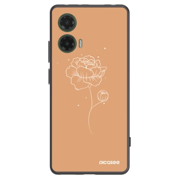 Picasee Μαύρη θήκη σιλικόνης για Motorola Moto G35 5G - Peonies