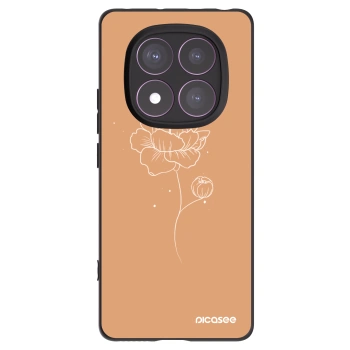 Picasee Μαύρη θήκη σιλικόνης για Xiaomi Redmi Note 14 Pro 4G - Peonies