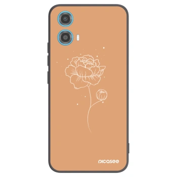 Picasee Μαύρη θήκη σιλικόνης για Motorola Moto G34 5G - Peonies
