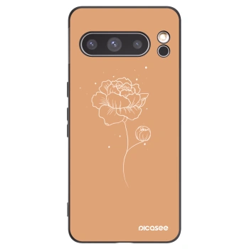 Picasee Μαύρη θήκη σιλικόνης για Google Pixel 8 Pro - Peonies