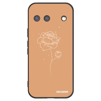 Picasee Μαύρη θήκη σιλικόνης για Google Pixel 9 - Peonies