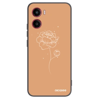 Picasee Μαύρη θήκη σιλικόνης για Motorola Moto G05 - Peonies